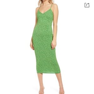 Green floral Midi dress